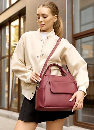 Жіноча спортивна сумка високої якості українського виробництва -      бордо