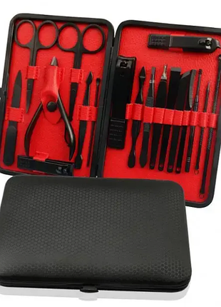 Професійний манікюрний набір / набір для манікюру у футлярі (18 предметів у комплекті)