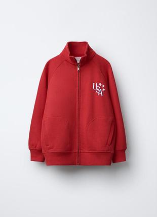 Подростковая спортивная кофта на молнии zara 1701/674 140 см красный