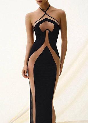 Распродажа платье prettylittlething с сетчатыми вставками