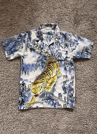 Вінтажна гавайка з тигром гавайська сорочка