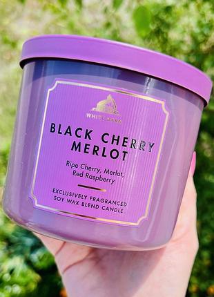 Свічка на 3 гноти black cherry merlot від bath&body works