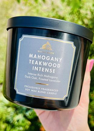 Свічка на 3 гноти mahogany teakwood intense від bath&body works