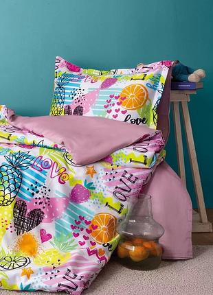 Туреччина 🇹🇷, полуторний комплект сатиновоі постільної білизни