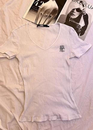 Футболка karl lagerfeld в рубчик