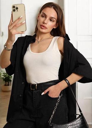 Новая базовая женская майка стрейч 44-48 р. безразмерная