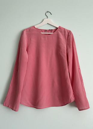 Шовкова блуза пудрового рожевого кольору преміум-бренду