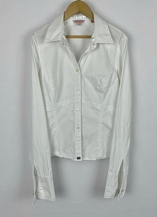 Ted baker london shirt жіноча біла однотонна сорочка по тілу s розміру