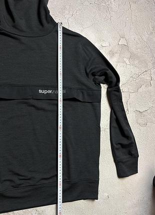 Super.natural alpine turtleneck merino blend hoodie size m black 4