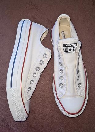 Белые низкие кеды converse без шнуровок в идеальном состоянии 37 размер