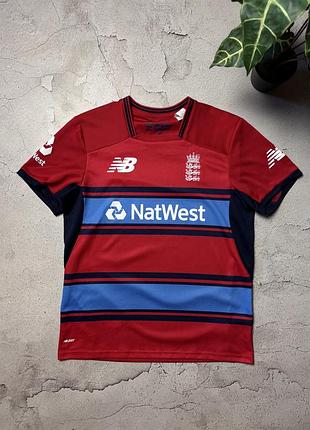 Футболка england team jersey cricket shirt new balance red trikot men size s