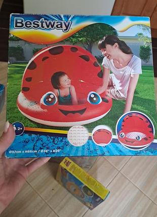 Дитячий надувний басейн з козирьком