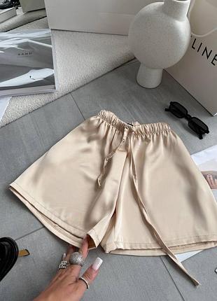 Женские шорты шортики летние шелковые в пижамном стиле