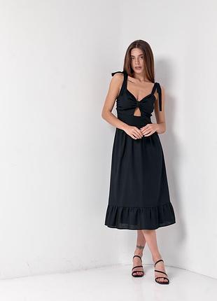 Лляна сукня на бретелях