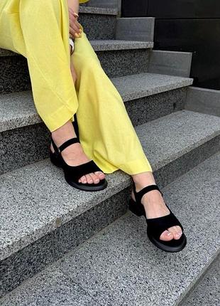 Босоніжки з екозамші туреччина чорні жіночі