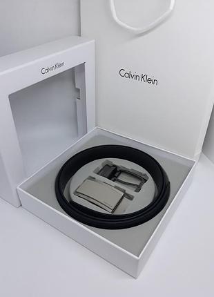 Мужской ремень двусторонний с двумя пряжками - набор кельвин