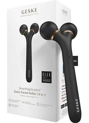 Електронний ультразвуковий ролик для обличчя та тіла geske sonic facial&body roller 4 в 1 gray