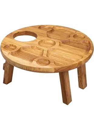 Винный столик-менажница 35*35*18 см, дуб