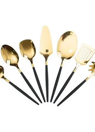 Набор кухонных принадлежностей из нержавеющей стали 12 предметов, черный