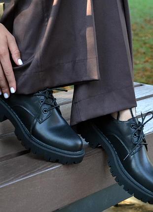 Туфли женские кожаные 589917 черные