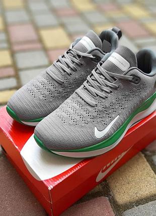 Кросівки nike reactx infinity run 4 road сірі з зеленим 4