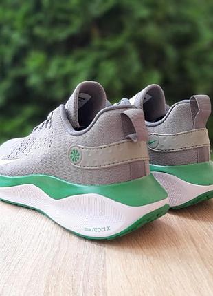 Кросівки nike reactx infinity run 4 road сірі з зеленим 7
