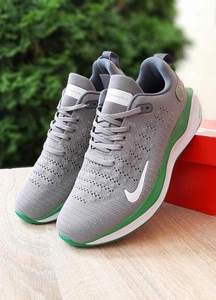 Кросівки nike reactx infinity run 4 road сірі з зеленим 2