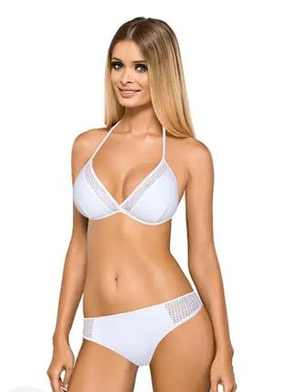 Білосніжний купальну з сіткою відкритий купальник роздільний купальник