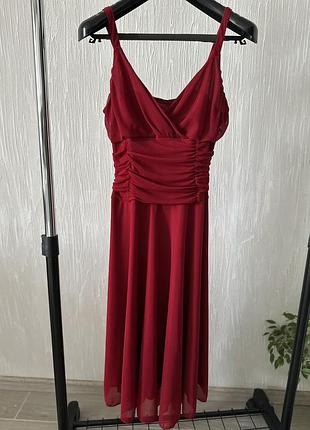 Жіноча сукня бордового кольору на брительках  new look