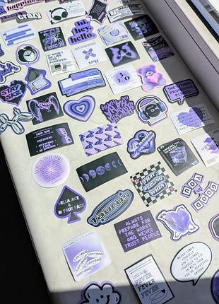 Стикеры 55шт purple graffiti