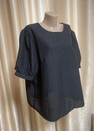 Чорна блузка shein рукав лихтарик великий розмір 3xl