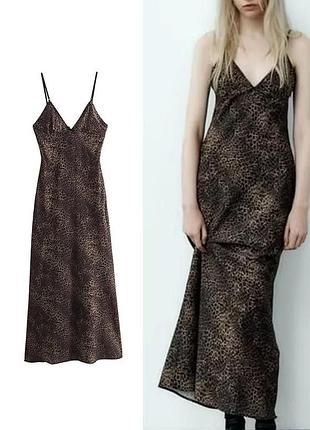 Леопардовое платье в бельевом стиле zara