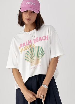 Футболка з принтом мушлі