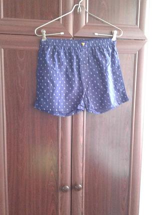 Труси, шорти чоловічі боксери сімейні бавовняні сині у квіточку jeff &amp; co