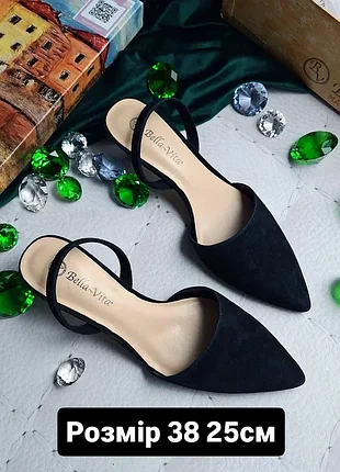 Bella vita оригінал чорні замшеві мюлі на кіттен підборах