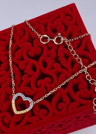 Колье серце в позолоті