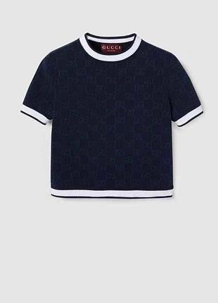 Футболка темно синя з білим американка gg