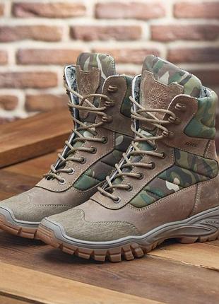 Зимові, справжні чоловічі тактичні черевики, берці, вологостійкі, водонепронекні чорні б-6 мультик зима