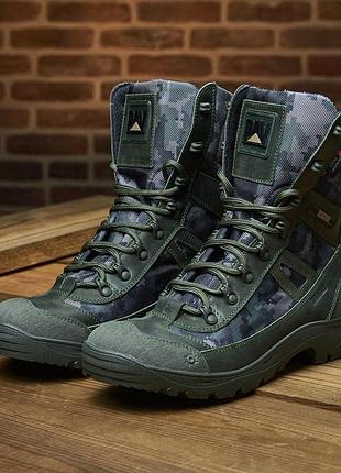 Справжні чоловічі та жіночі тактичні черевики, берці вологостійкі тб-808-хакі-пиксель-демі