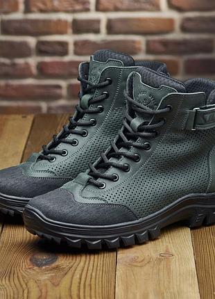 Тактичні літні берці перфорація з дуже міцною підошвою в кольорі хаки