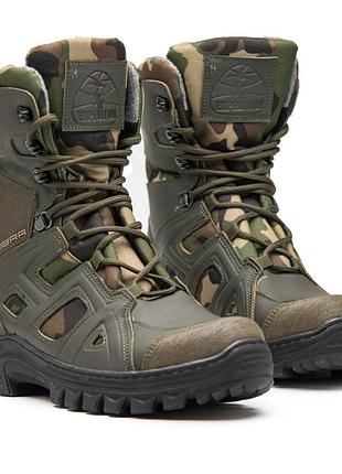 Зимові, справжні чоловічі тактичні черевики, берці, вологостійкі, водонепронекні, оліва 802-зел-піксель