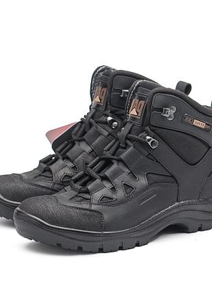 Справжні зимові чоловічі тактичні черевики, берці, вологостійкі, водонепронекні , чорного кольору