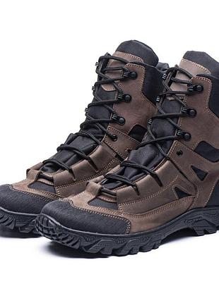 Тактичні берці весна-осінь коричневого кольору 106-тб-2-кор