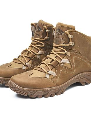 Тактичні шкіряні берці зі шкіри та кордури, прошиті , не промокають 204-кой