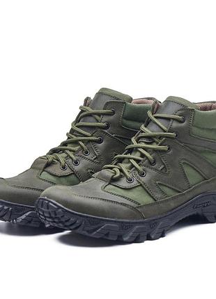 Тактичні шкиряні ботинки з шкіри та кордури, прошиті осінь-весна 202-літо-хакі