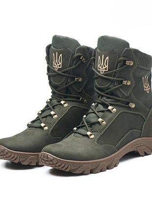 Тактичні зимові берці кольору олива в-69