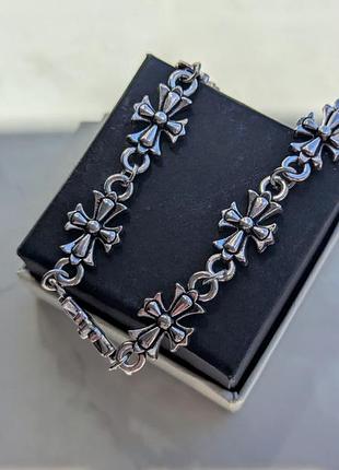 Цепочка на руку chrome hearts silver 18