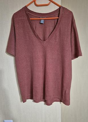 Льняная оверсайз футболка lindex р.l