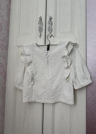 Білий топ zara на замочку 😻