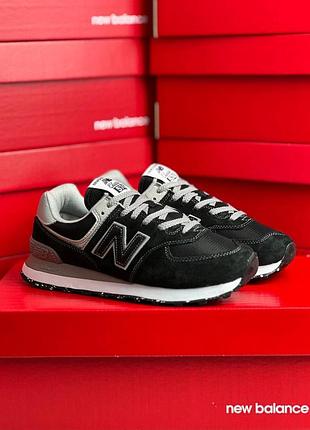 Женские кроссовки new balance 574 black white